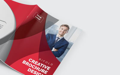 Curvy Modern Bifold Brochure - Corporate Identity Template