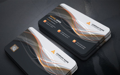 Szablon tożsamości korporacyjnej Abstract Wavy Business Card #96403