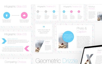 Modello di PowerPoint pioviggine geometrica