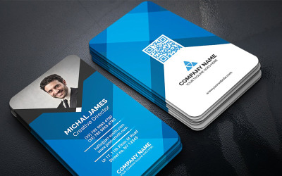 Tarjeta de visita geométrica colorida - Plantilla de identidad corporativa