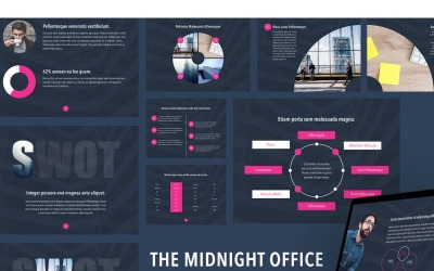 Modello di PowerPoint per l&amp;#39;ufficio di mezzanotte