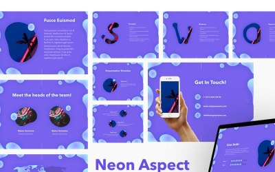 Modelo de PowerPoint de Aspecto Neon