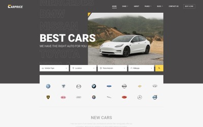 Carprice - mall för webbplats för bilhandlare