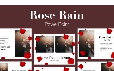 Modelo de PowerPoint de chuva de rosas