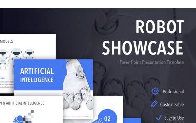 Robot Showcase PowerPoint sablon