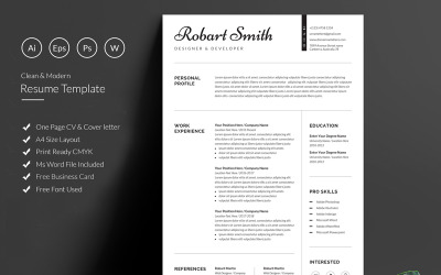 Modello di curriculum Smith Clean