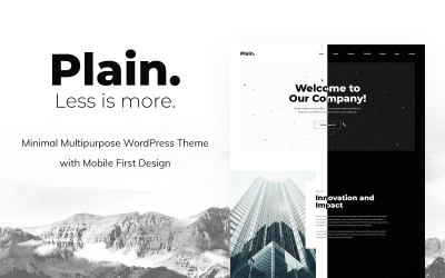 "Plain - Minimal Multipurpose WordPress Theme" Responsive WordPress thema №96813