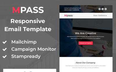 Newsletter Vorlage namens "Mpass - Responsive" #96979