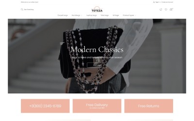 Responsivt Toteza - Bags Store Template Magento-tema #96925