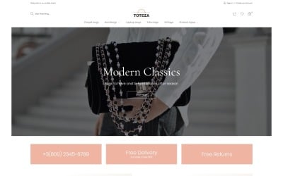Toteza - modelo de loja de bolsas tema Magento