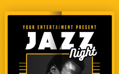 Affiche de flyer de nuit de jazz - modèle d&amp;#39;identité d&amp;#39;entreprise
