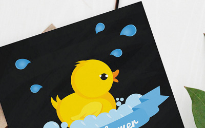 Chalkboard Rubber Duck Birthday Invitation - Corporate Identity Template
