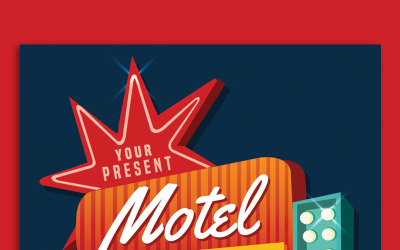 Flyer de fiesta de letrero de motel - Plantilla de identidad corporativa