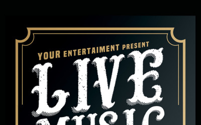 Live Music Typography Poster Flyer - Corporate Identity Template