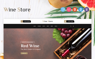 Responsive Wine OpenCart Template #97014