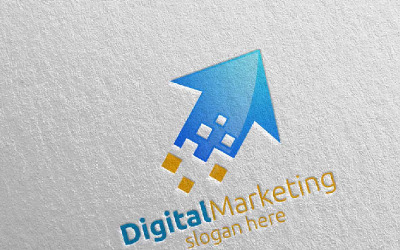 Modèle de logo de conception de conseiller financier en marketing numérique 51