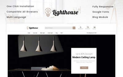 LightHouse - Tema de PrestaShop para tienda de iluminación