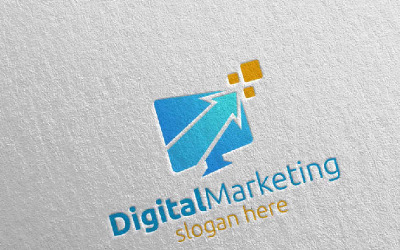 Digitální marketingový finanční poradce Design 54 Logo šablona