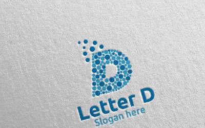 Bubble Letter D for Digital Marketing Financial Advisor 64 Logo Template