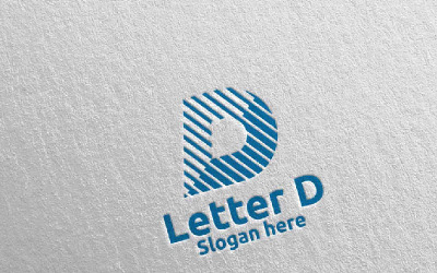 Digitális D betű tervezés 15 logó sablon