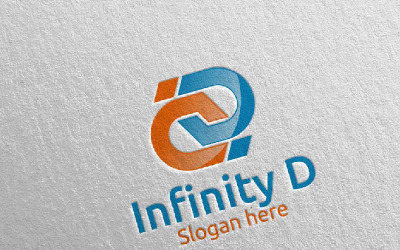 Infinity Letter D para asesor financiero de marketing digital o plantilla de logotipo Invest 72