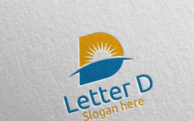 Letter D voor digitale marketing financiële 68 Logo sjabloon