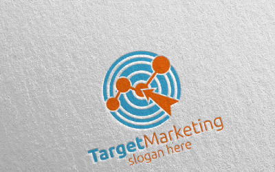 Modèle de logo de conception de conseiller financier marketing cible 50