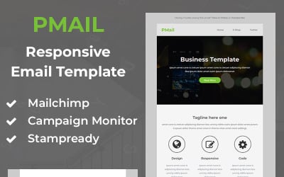 Pmail - Modello di newsletter per e-mail reattivo