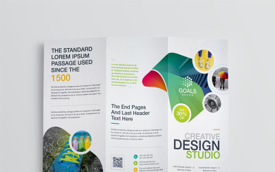 Tri-fold broschyr i mörk färg - mall för företagsidentitet