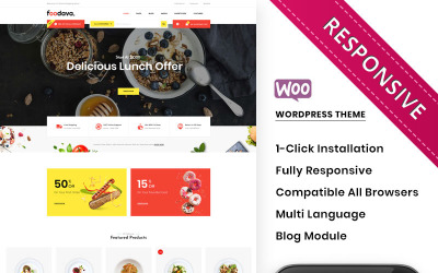 "Foodava - The Cafe & Restaurant Premium" - адаптивний WooCommerce шаблон №97512