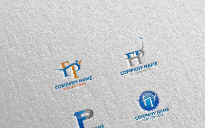 Letter F, P, FP Design 13 Logo Template