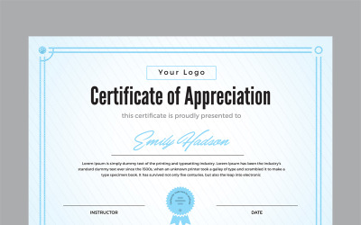 Modello di certificato di apprezzamento