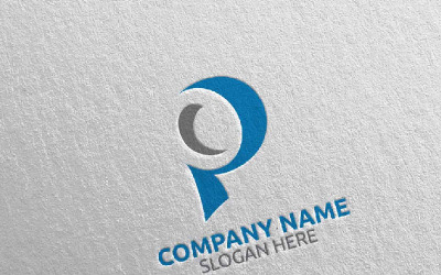 Písmeno P Design 6 Logo šablona