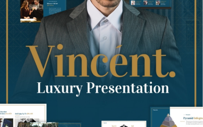 Modèle PowerPoint entièrement animé de la présentation de luxe de Vincent