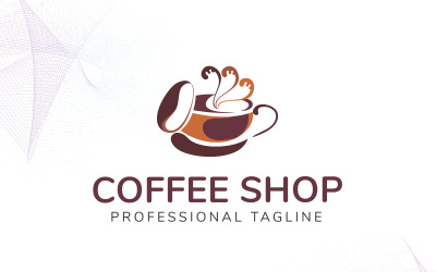 Modello di logo della caffetteria