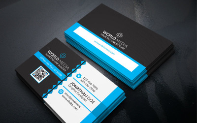 Visitkort med blå färg - mall för företagsidentitet