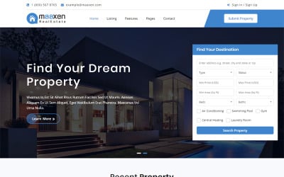 Maaxen - Plantilla para sitio web de bienes raíces