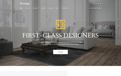 Responsywny szablon strony www Prestige - Interior Design Studio #97744