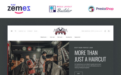 Джентльмен - Тема PrestaShop для електронної комерції для перукарні