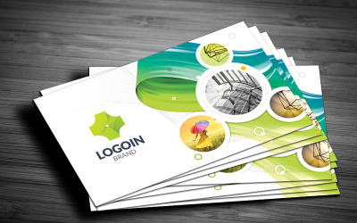 Green Color Business Card - Corporate Identity Template