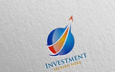 Modelo de logotipo 5 financeiro de marketing de investimento