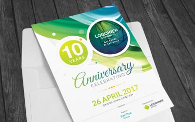 Invito a anniversario di colore blu - modello di identità aziendale