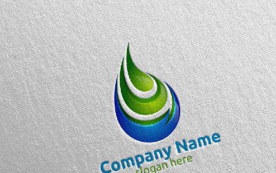 Plantilla de logotipo de diseño de vector de gota de agua