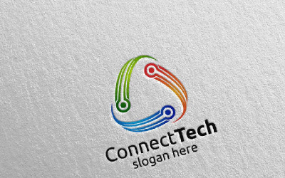 Technologie a elektronické 4 Logo šablona