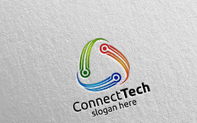 Technologie und elektronische 4 Logo Vorlage