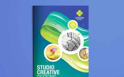 Bi-Fold-Broschüre mit blauer Farbe - Vorlage für Unternehmensidentität