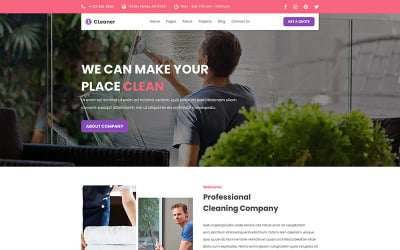 Cleaner - Cleaning Services PSD PSD Template