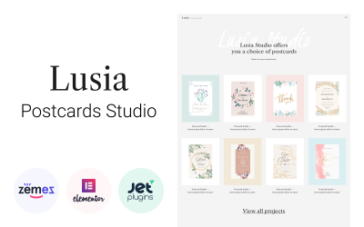 Lusia - Šablona webových stránek WordPress na téma Card Design