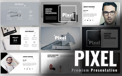 Pixel minimális PowerPoint sablon