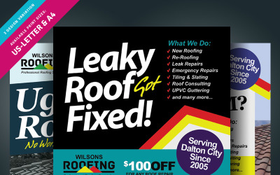 Roofing Contractor Flyer - Corporate Identity Template